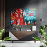 Abstract Colors Brushed Aluminium Dibond Wall Art.